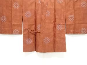 アンティーク　枡模様織出し手織り紬道中着